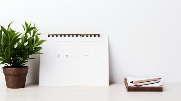 minimalist blank desk calendar photo