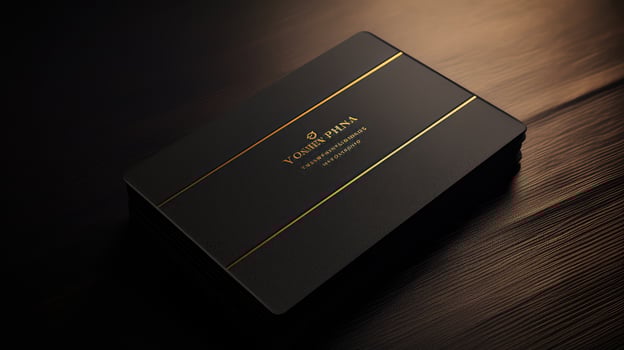 elegance black and gold business card photo