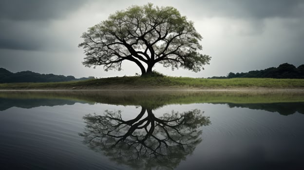 mirror yin yang tree photo