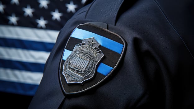police blue cop flag photo