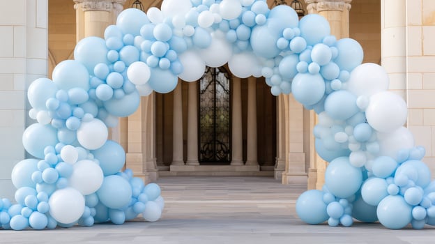 whimsical baby blue balloons photo
