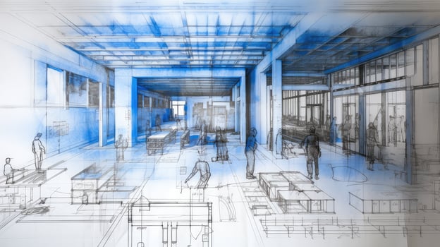 construction blue print reading photo