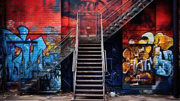 walls fire stairs photo