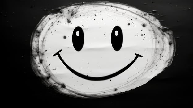 photo smiley face black and white