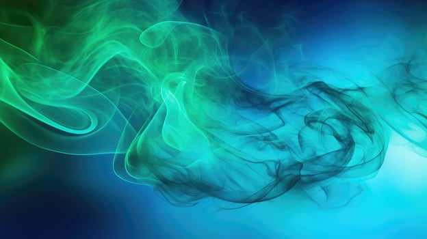 gracefully blue and green smoke photo