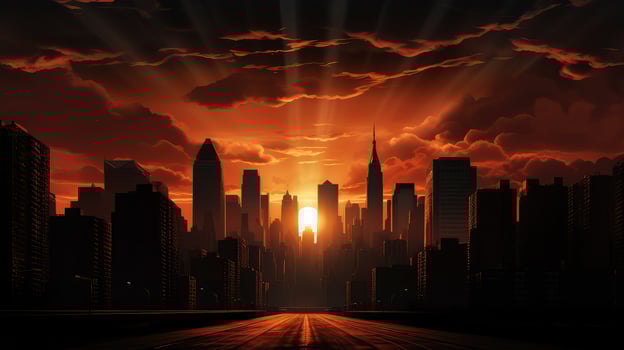 skyline sun black photo