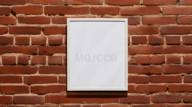 brick white poster mockup photo