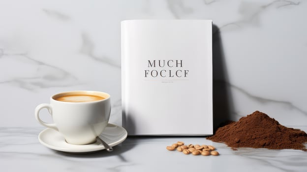marble book mockup coffee photo