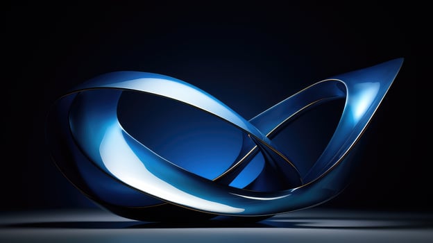 sleek abstract blue metal photo