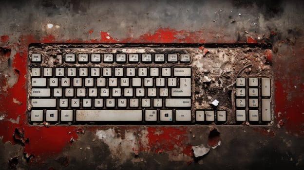 worn red and black lines photo