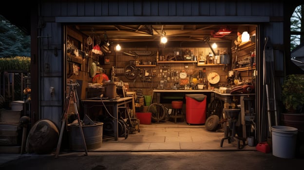 tools garage door open photo