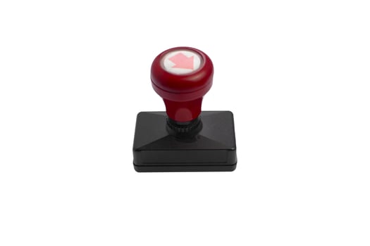 Red Rubber Stamp Isolated on White Background photo