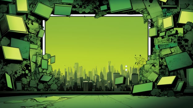 photo comic book background green