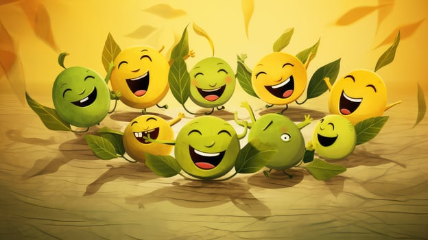 dancing leaf cartoon photo