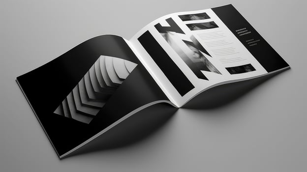 shapes black and white brochure layout photo