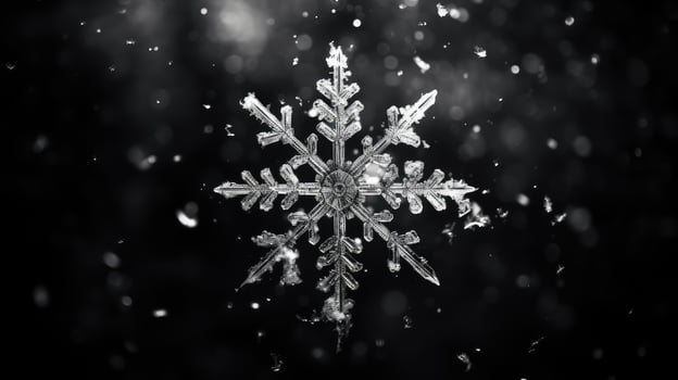 winter black and white snowflake photo
