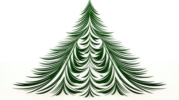 drawing green christmas tree outline photo