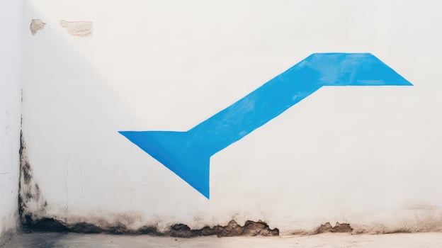 painted curved blue arrow photo