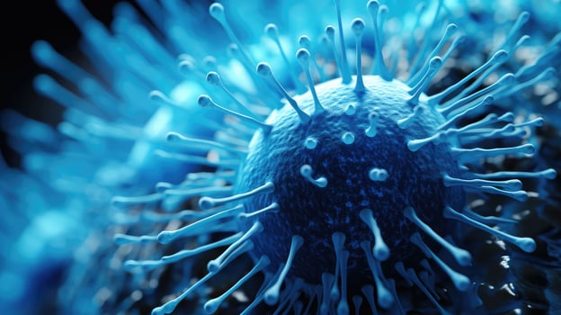 spherical blue virus photo