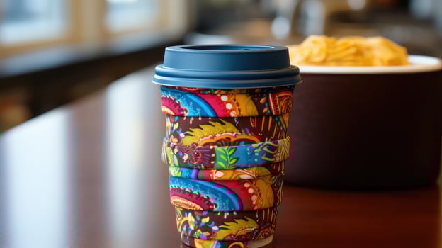 colorful coffee cozy photo
