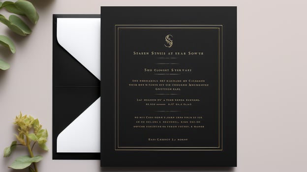 design black wedding invite photo