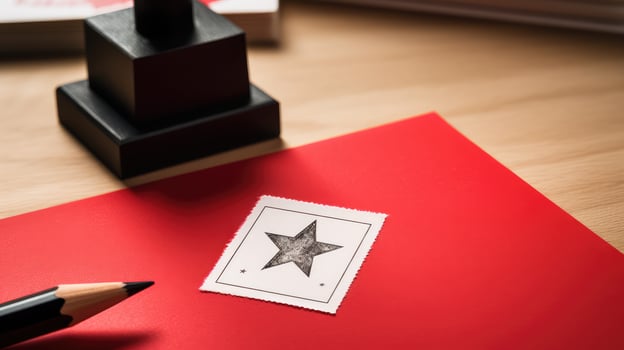 teacher red stamp photo
