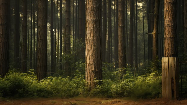 trees pine wooden post texture photo
