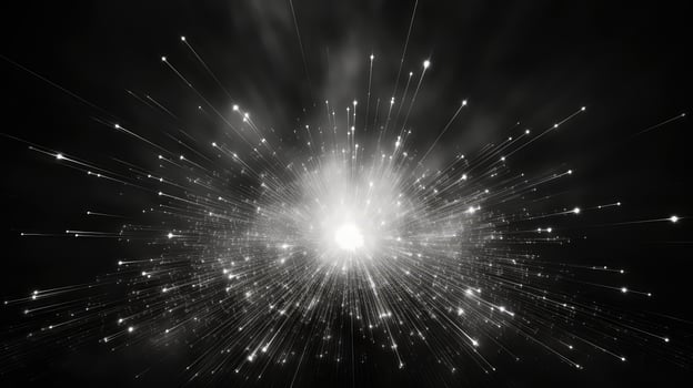 connections sunburst black and white photo
