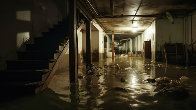leakage water damage basement photo