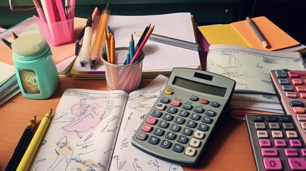 room calculator on desk photo