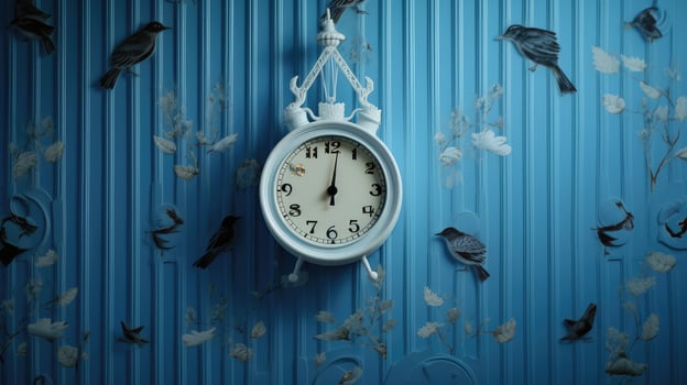 whimsical clock blue photo