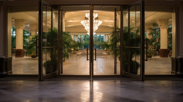 lobby double glass doors photo