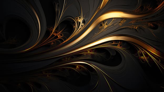 intricate black and gold abstract background photo