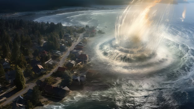 island water tornado photo