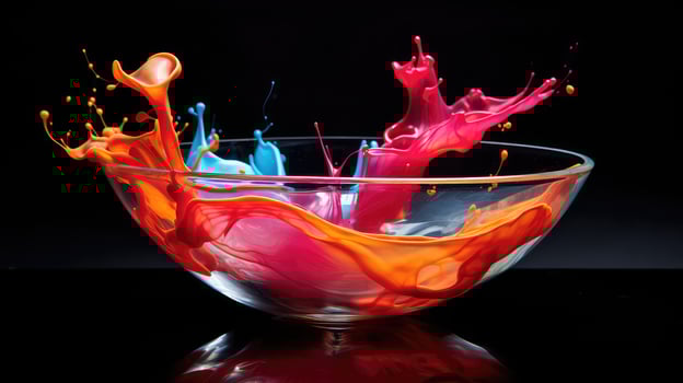 drop colorful ink in water photo