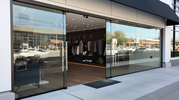 entrance glass door installation photo
