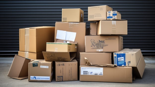 shipping flattened boxes photo