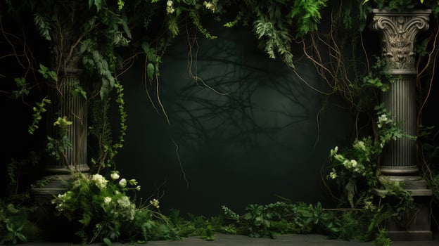 foliage green background dark photo
