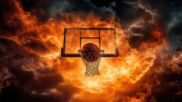 flames fire basketball photo