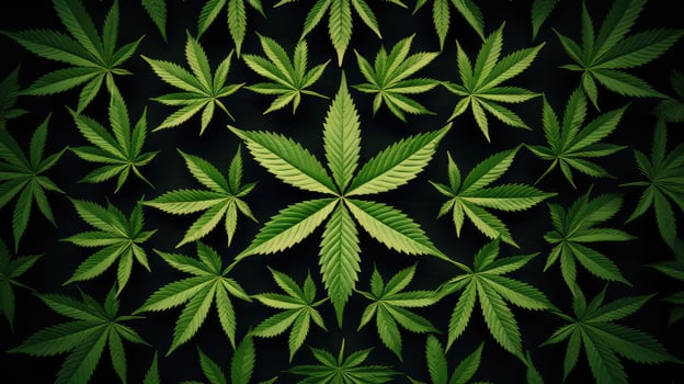 green cannabis leaf transparent background photo