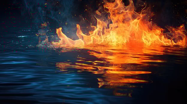vibrant fire and water background photo