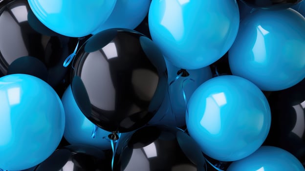 elegant black and blue balloons photo