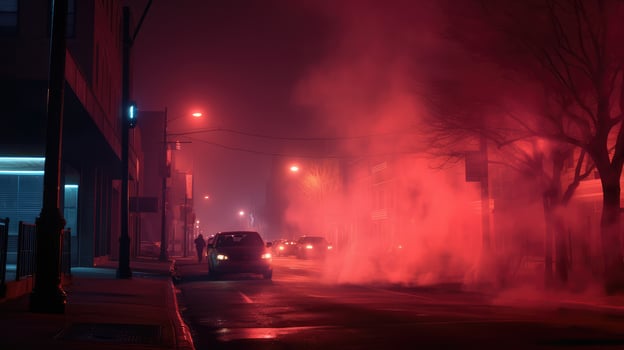 glow red light smoke photo
