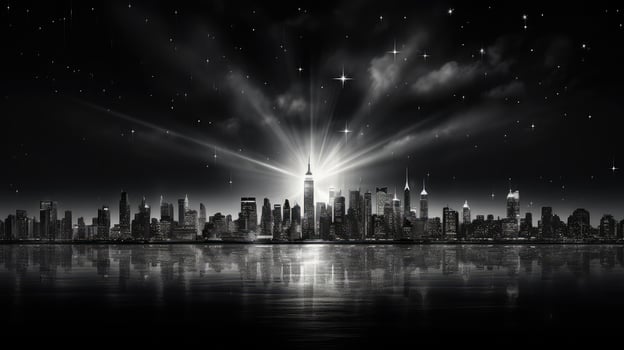 skyline starburst background photo