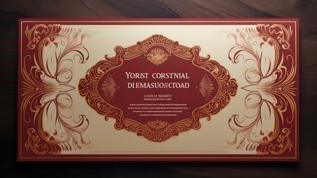 design red and gold certificate photo