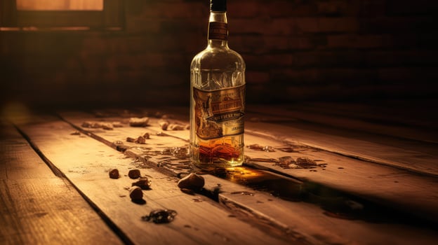 liquor empty whiskey bottle photo