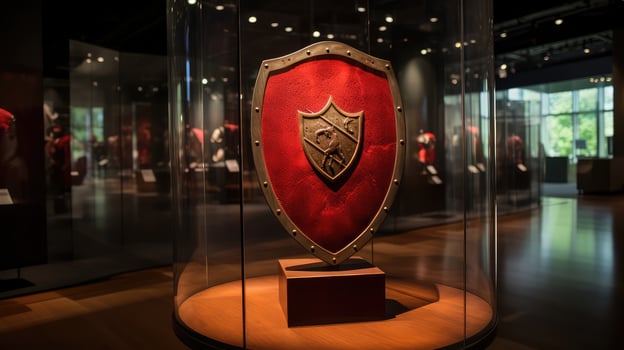 glass red shield photo