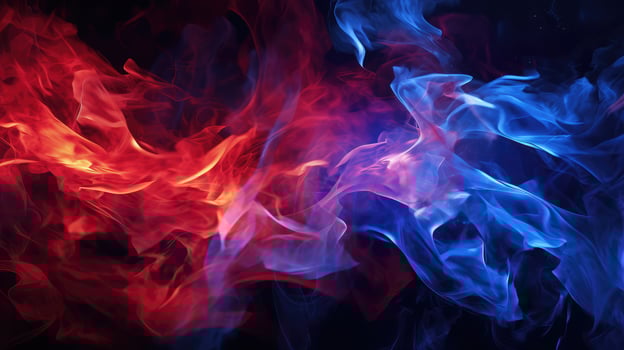 fire red blue flame photo