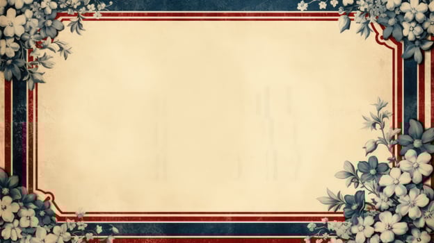 postcard red white and blue border photo