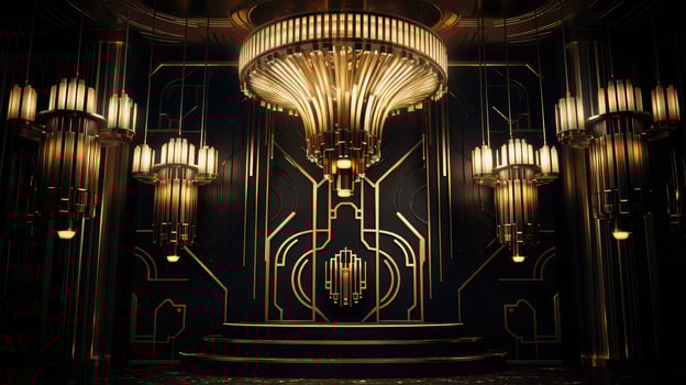 intricate art deco black and gold photo